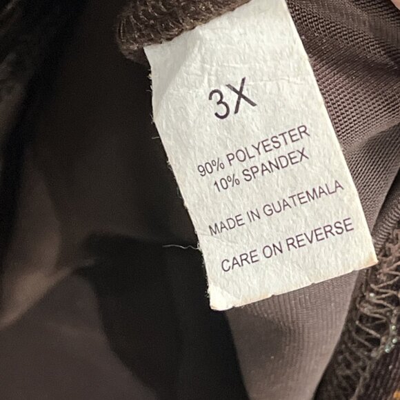 Vintage Briggs Top 3X Brown Velvet Faux Twin Set Green Floral Goblincore Fairy - Picture 7 of 10